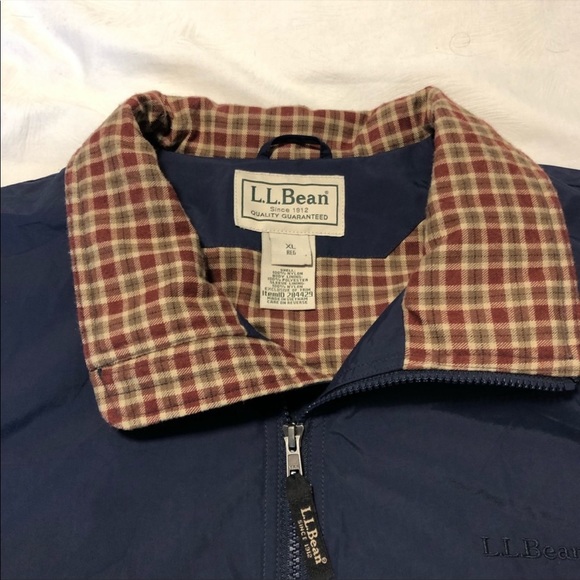 L.L Bean Vintage Windbreaker Bomber Flannel Lined Jacket - Picture 4 of 10